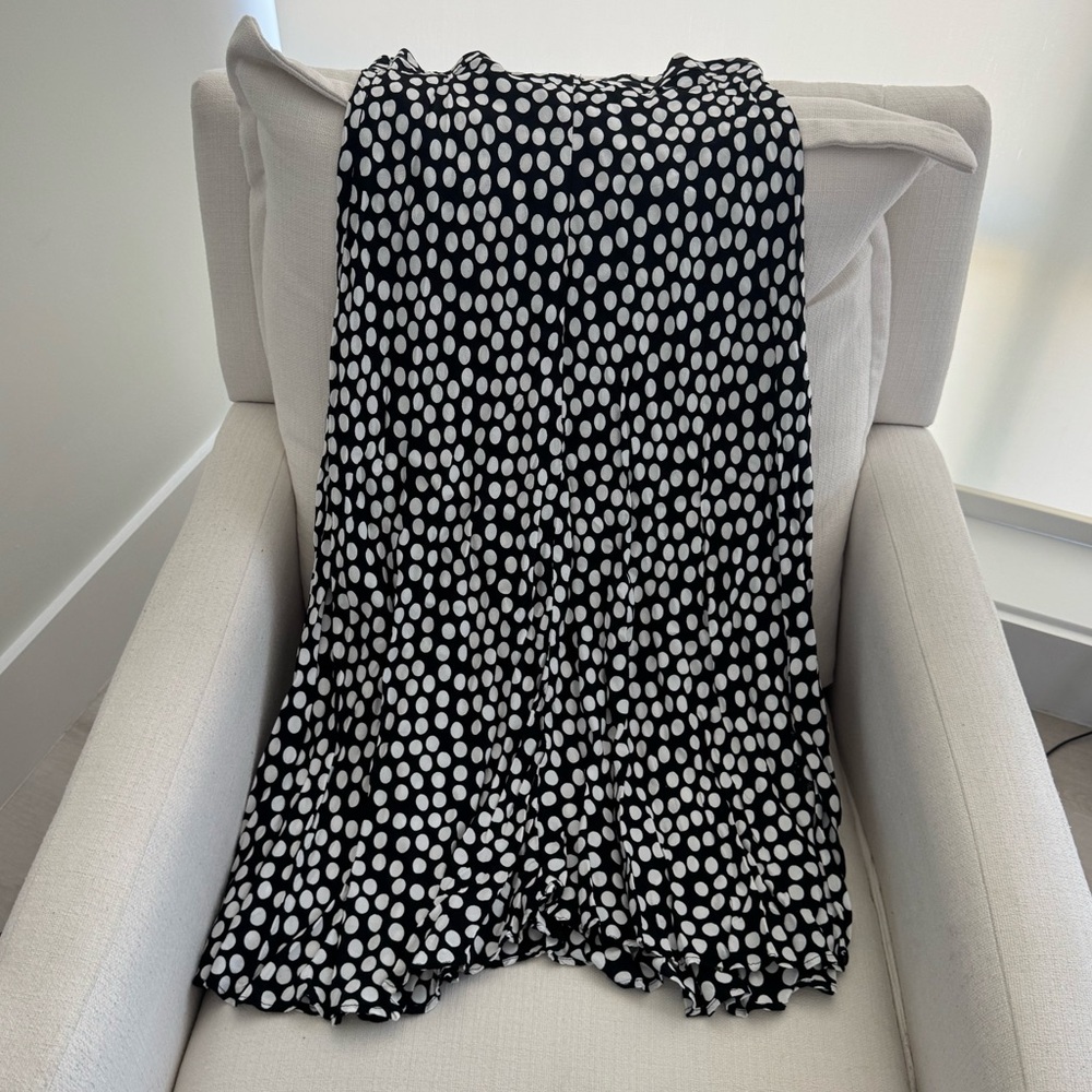 Zara Black and White Polka Dot Maxi/ankle skirt